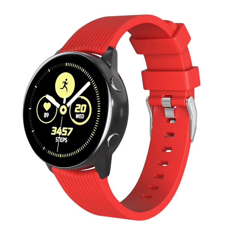 100 шт 20 мм спортивный силиконовый ремешок для Samsung Galaxy Watch активный и Huami Amazfit Bip/Amazfit