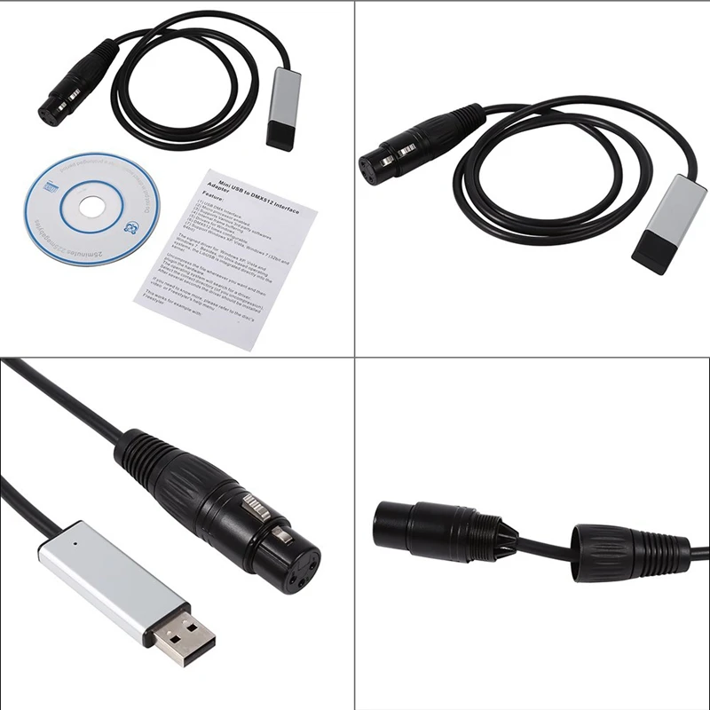 Usb к Dmx интерфейсному адаптеру Led Dmx512 компьютерный ПК контроллер освещения сцены