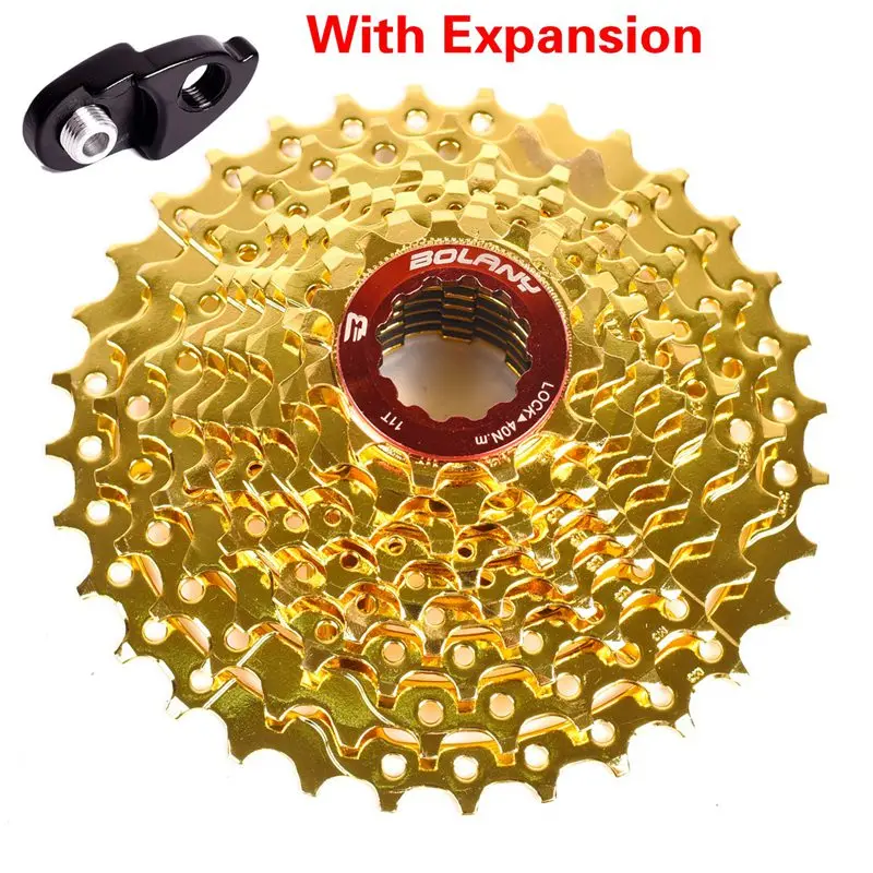 32T gold extension Велосипед Freewheel BOLANY MTB Cassete 9 S 27S 11-42T 50T 32T горный велосипед запчасти 9 скоростная кассета свободного хода велосипеда совместимы с золотом - Цвет: 32T gold extension