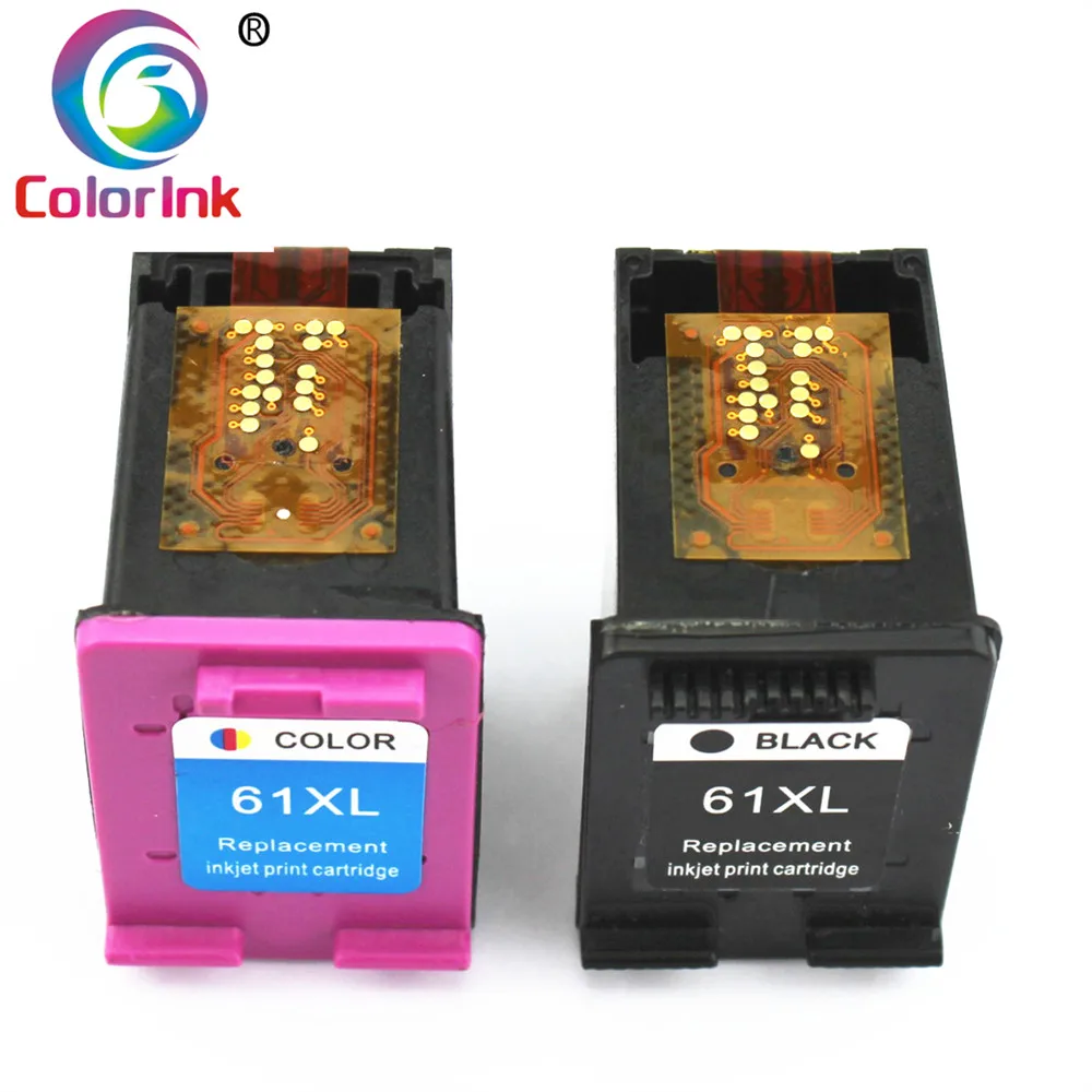 Черный заправленный чернильный картридж ColoInk 61XL для HP 61 XL 1000 1010 1050 1510 2000 2050 2510 3000