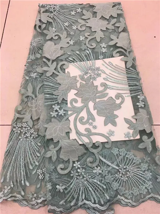 Sequined Style African High Quality Net Wedding Lace Fabric 2018 New Nigeria Sequins Guipure Tulle Sewing Evening Dress Material | Дом и сад