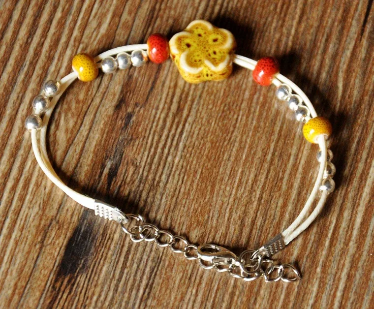 Модный китайский керамический браслет SEA MEW фарфоровые браслеты с бусинами для