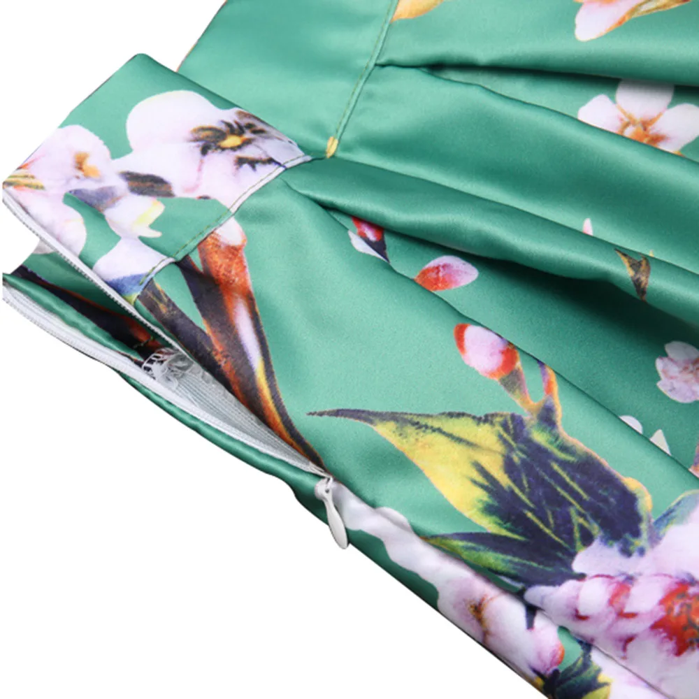 Женские Юбки Plum Цветок Печатных Бальное платье Плиссированные Midi Конькобежец