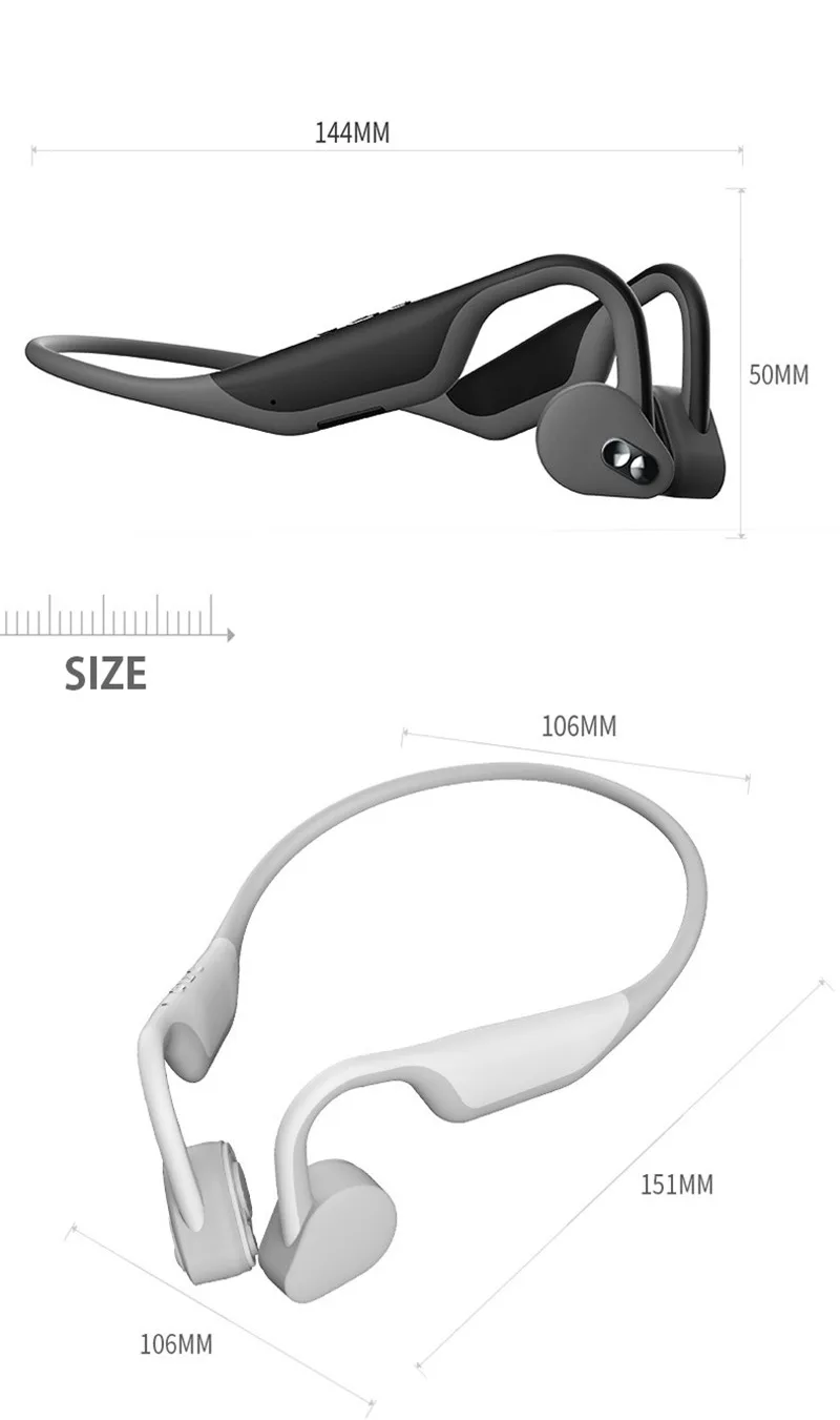 New Technology Bone Conduction Headset Wireless Bluetooth Headphones Waterproof Lightweight Wireless Earphones For iPhone X