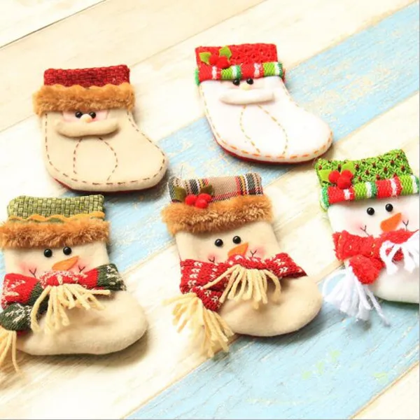 Прекрасный небольшой Рождественские носки рождественские украшения Одежда на