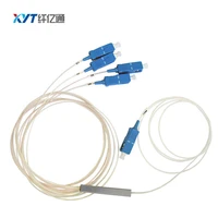 wholesale 20 pcs low insertion loss fiber optic splitter steel tube 1x4 plc splitter with sc upc connectors