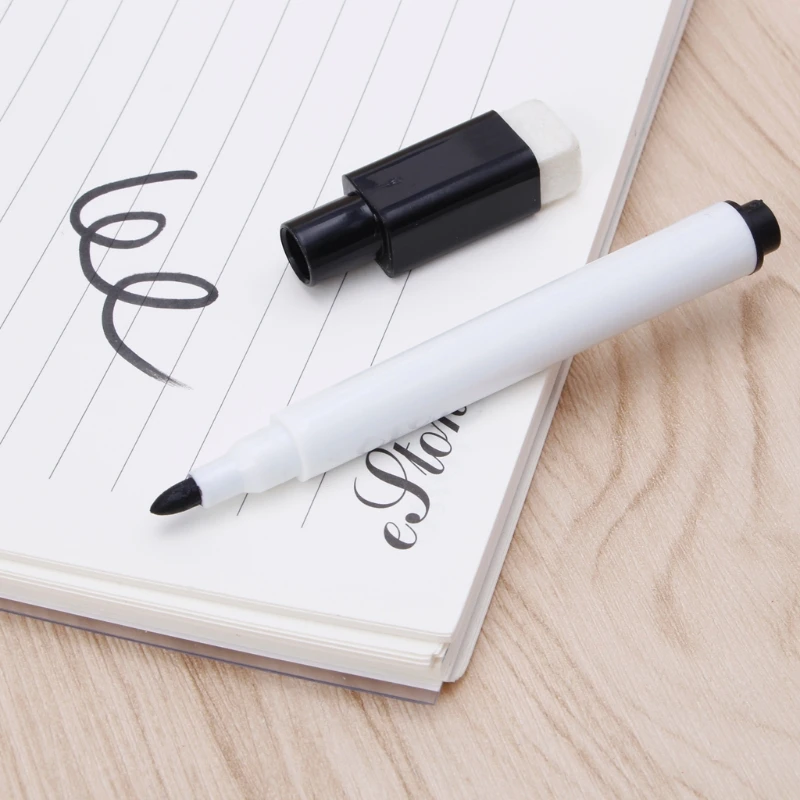 2020 New 5Pcs Whiteboard Pen Erasable Dry White Board Markers Black Ink Fine Size Nip
