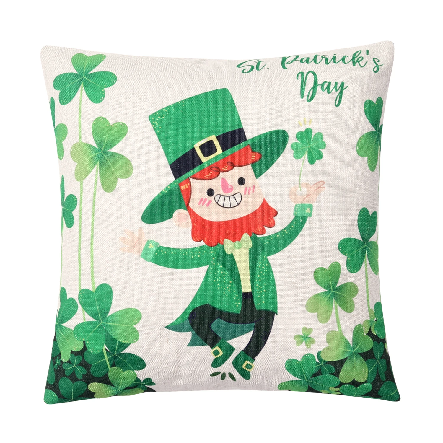 DecorUhome 1 шт. St. Ко Дню Святого Патрика Клевер Декоративная Подушка Чехол зеленая