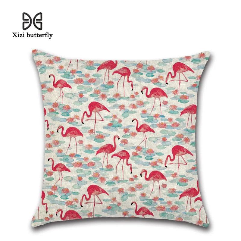 Cushion Cover Mermaid Sequin Flamingos Decorative Covers Color Changing Reversible Pillow For Sofa | Дом и сад