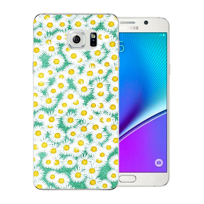 For Samsung Galaxy Note 5 Phone Case Soft TPU Silicon for Note5 N920 Back Cover Blossom Pattern Ultrathin Matte Clear Bag |