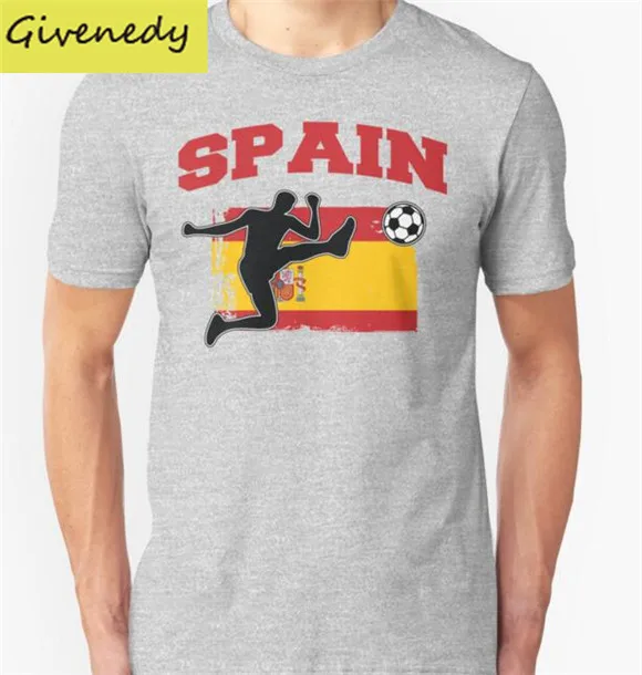 Испания печати 2016 Новый Летний Дизайн Стиль Футболки 100% хлопок с коротким