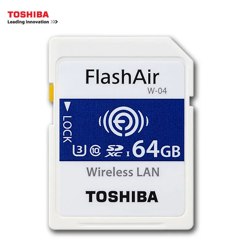 TOSHIBA Wi-Fi SD карта 32 Гб оперативной памяти 16 встроенной 64 ГБ SDHC/SDXC класса 10 U3 FlashAir W-04