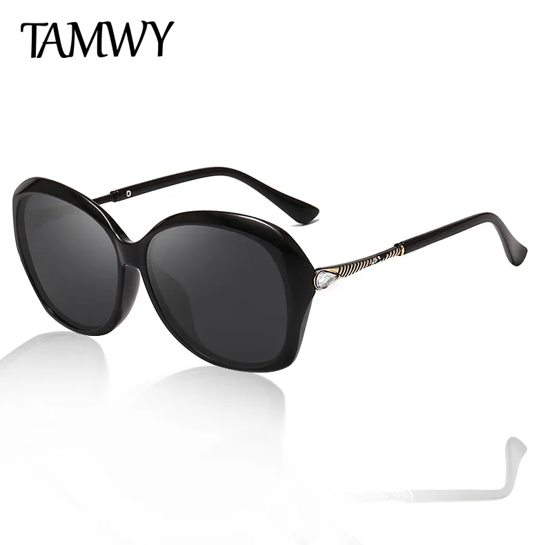 Женские поляризационные солнцезащитные очки TAMWY брендовые со стразами UV400 T2216 2019 |