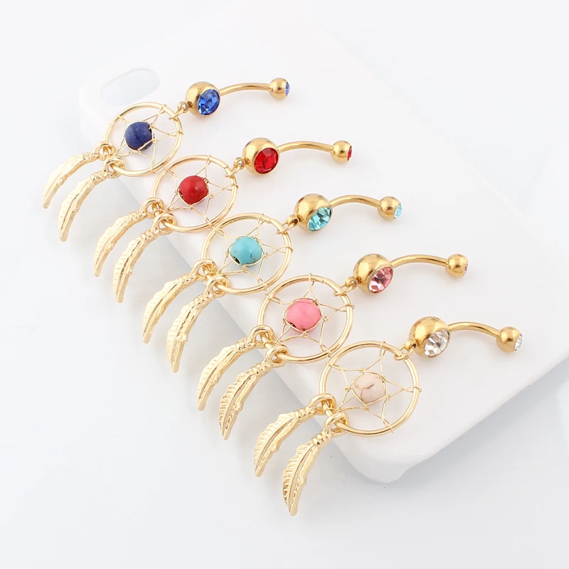 Пирсинг Ловец снов горячий пупок модный пирсинг ювелирное изделие 14 г 316L