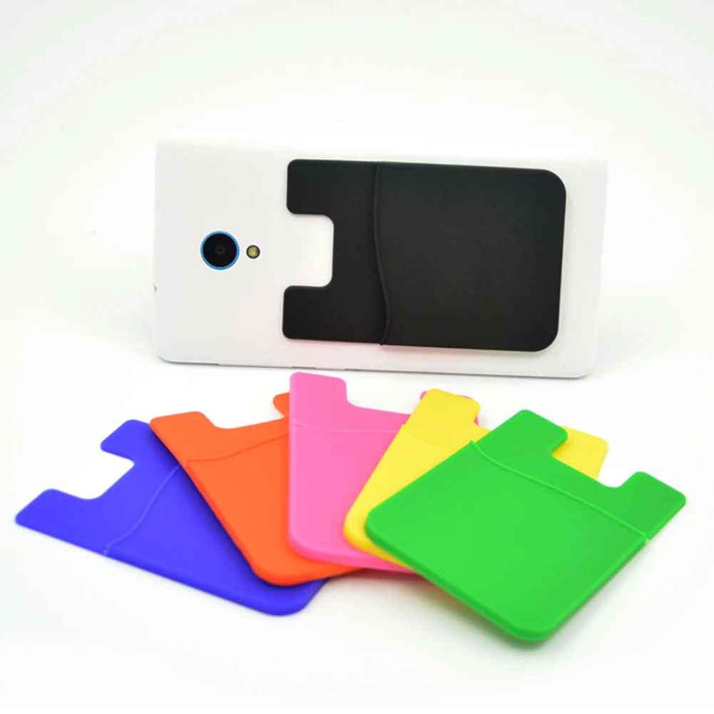 2Pcs/lot Adhesive Sticker Card Pouch Home Office Storage Mobile Phones Back Cover Holder Case For Cell Phone | Мобильные телефоны и