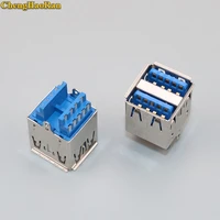 chenghaoran 2pcs new double usb 3 0 connector usb socket two layer usb3 0 female jack af type