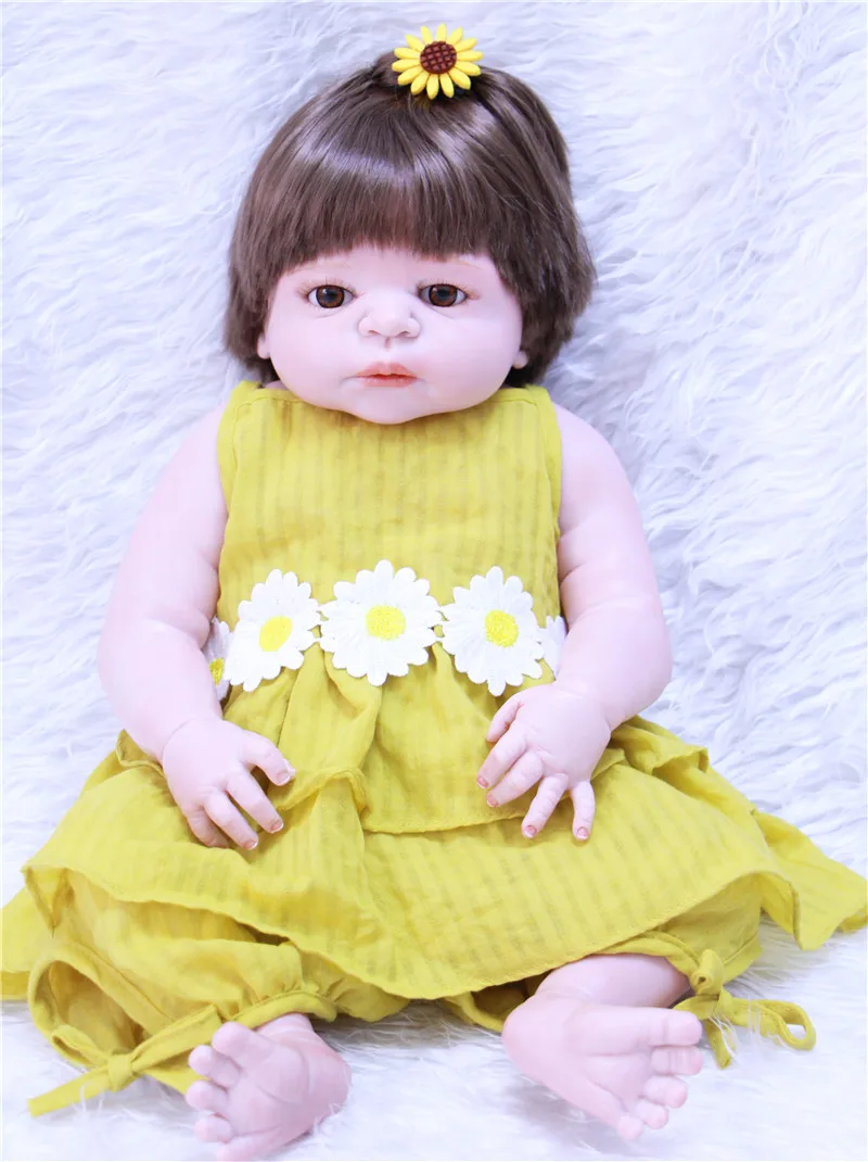 22 &quotКукла Новорожденный Младенец игрушки девочка тело полный силикон куклы reborn