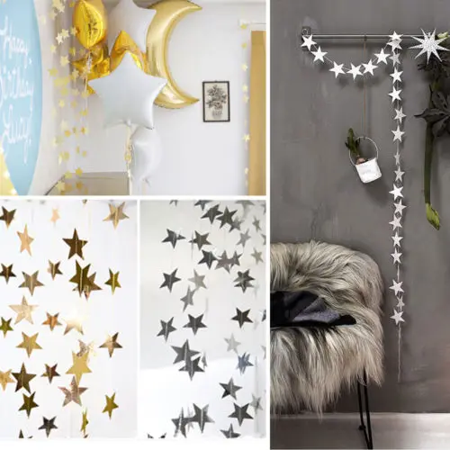 Гирлянда 4 м Звездный баннер украшения для дома свадьбы дня рождения вечеринки