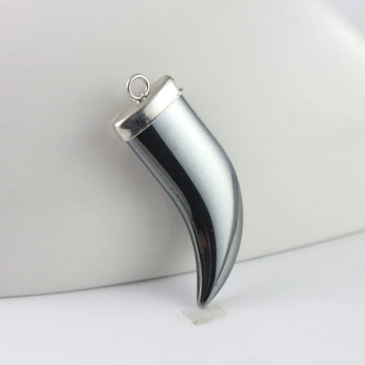 

fashion hot sale hematite horn pendant accessories diy accessories HP1036