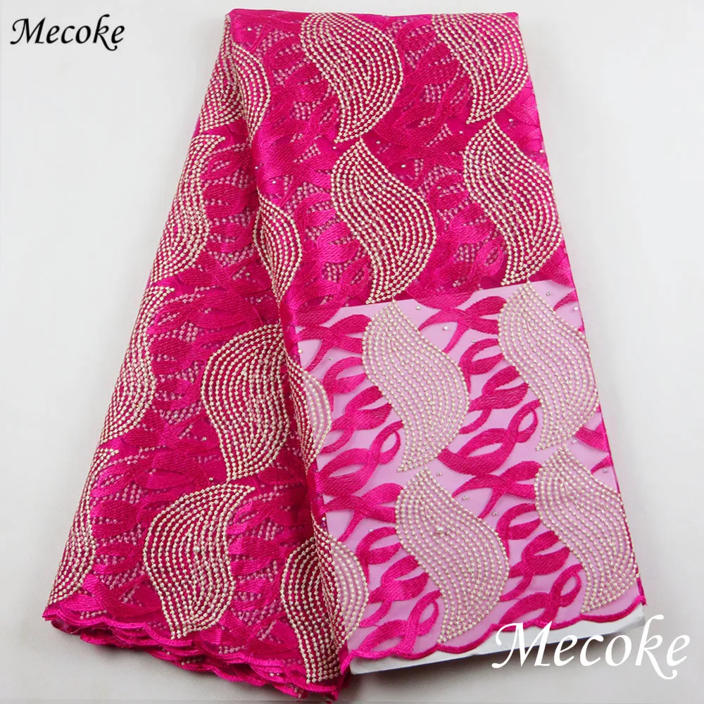 2017 нигерийская кружевная ткань Персиковое Африканское Тюлевое кружево для