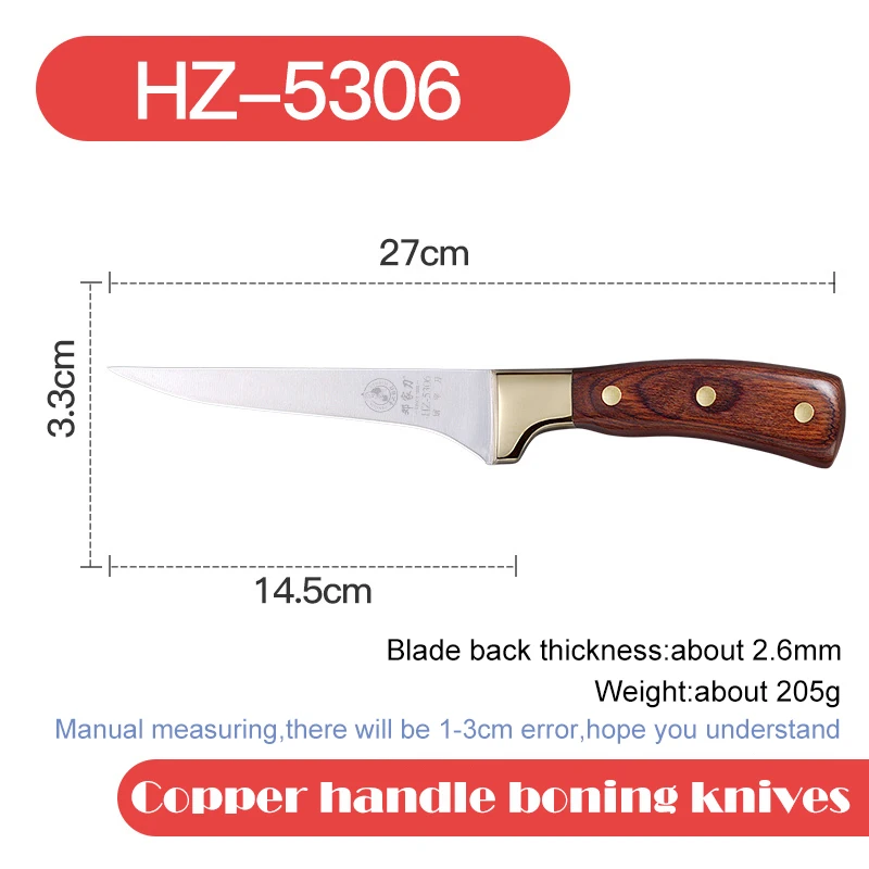 HZ-5306-1Piece DENG нож из нержавеющей стали ручной работы кованый Многофункциональный кухонный нож турецкий нож шеф-повара обвалочный нож для мяса и кости - Цвет: HZ-5306-1Piece