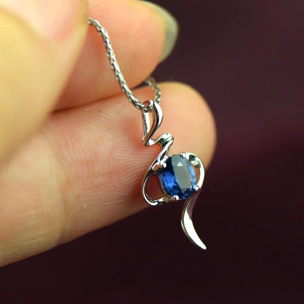 GVBORI 0.35CT натуральный сапфировый синий драгоценный камень 18k Белый Золотой образец