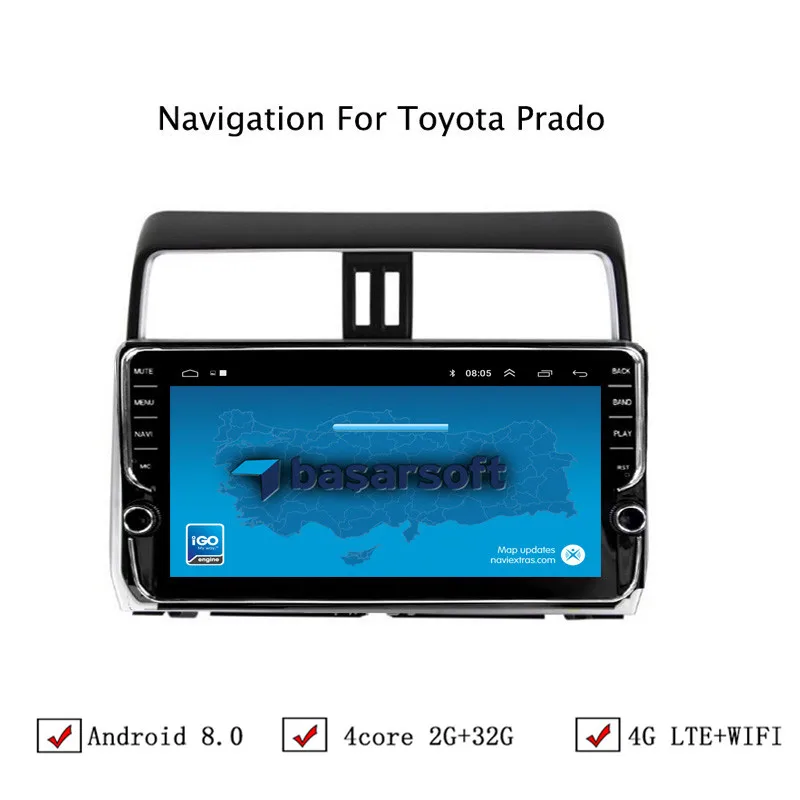 10 1 &quotAndroid 6 0/8 Автомобильная dvd-навигационная система для Toyota Prado 2018 Авто Радио