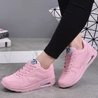Женские кроссовки на плоской подошве, розовые, 2019, размера плюс