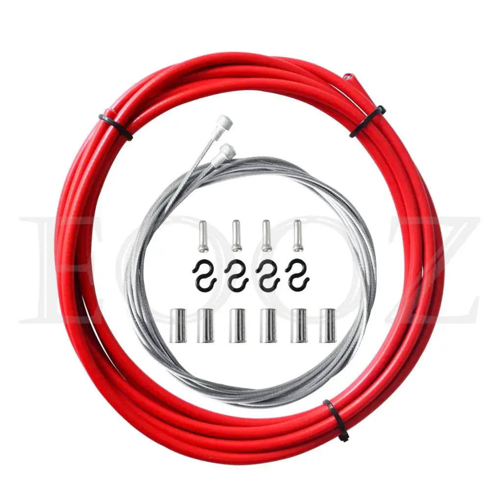 ROAD CABLE RED EOOZ MTB велосипедная трубка тормозной магистрали наборы оцинкованный 5 мм горный тормоз для дорожного велосипеда кабель 4 мм переключения передач переключатель - Цвет: ROAD CABLE RED