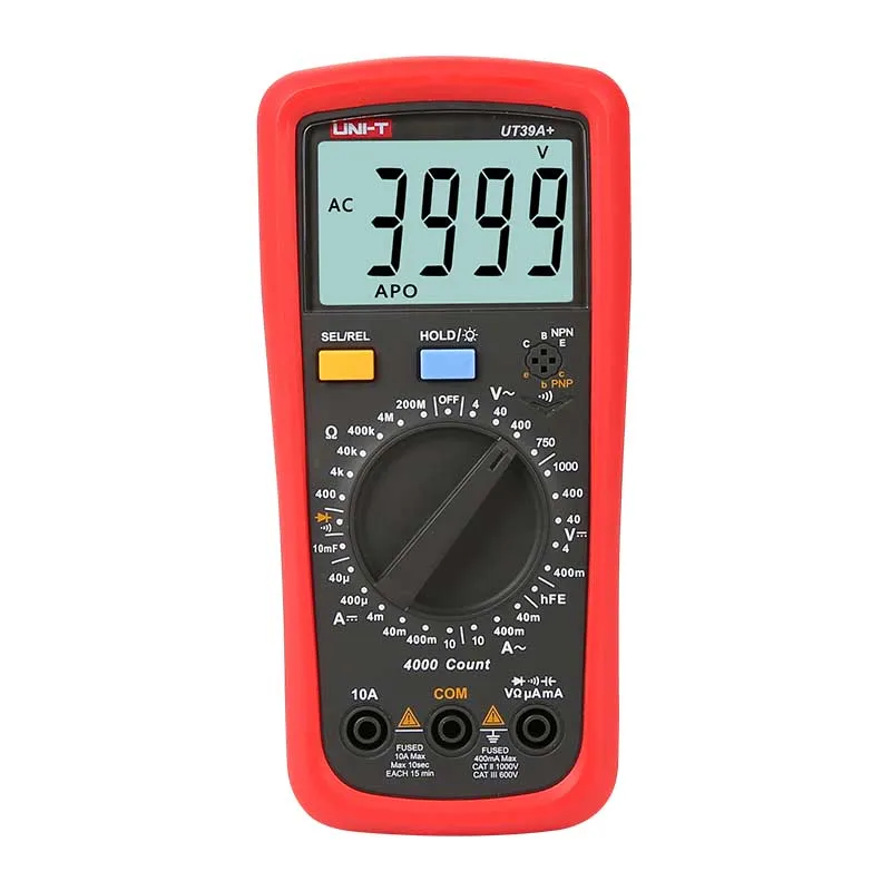 

UNI-T UT39A+ UT39C+ Portable digital Multimeter capacitance for electric industry multimetro with overvoltage overcurrent alarm