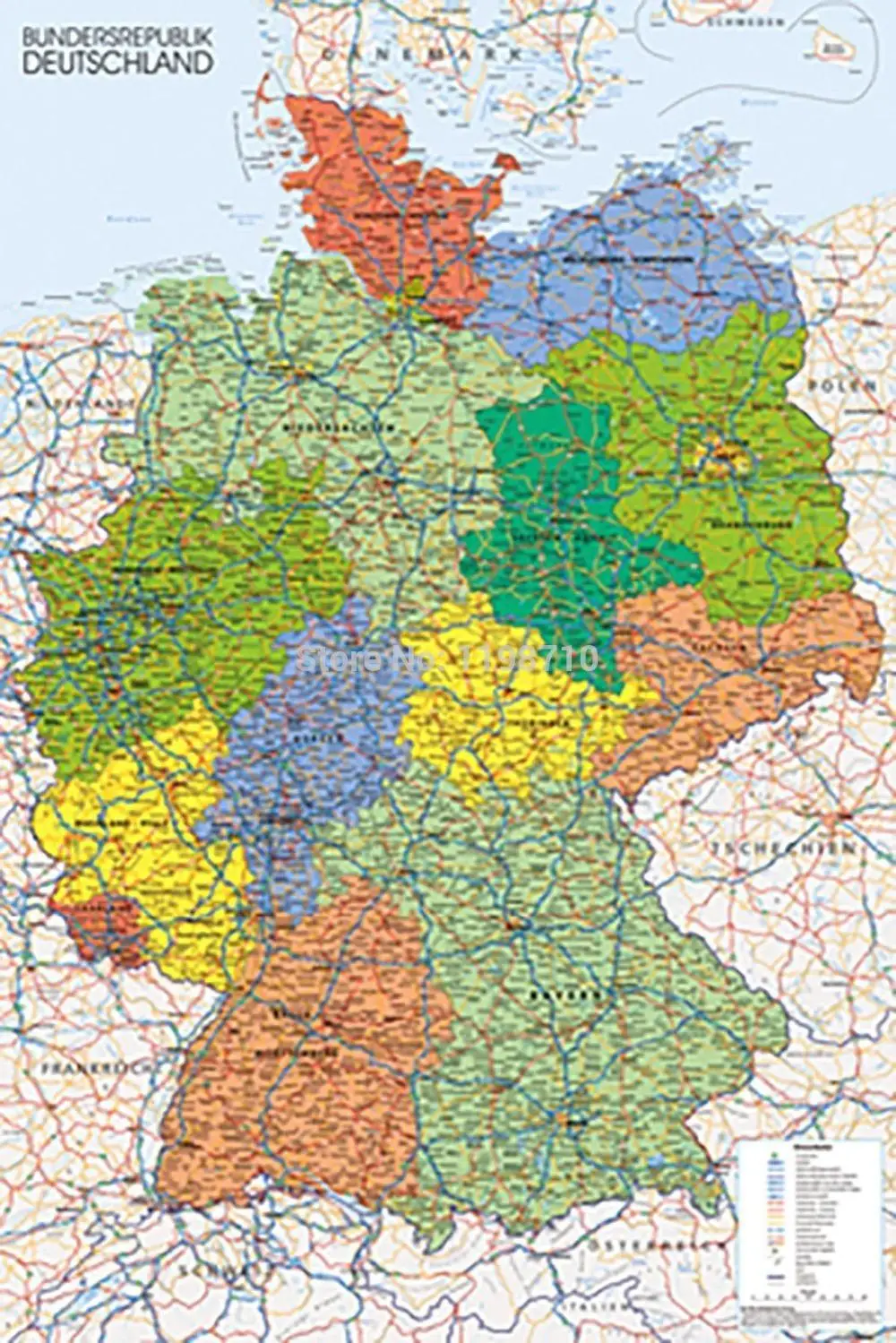 Germany Map Art Poster Print 20X30 &quot | Дом и сад