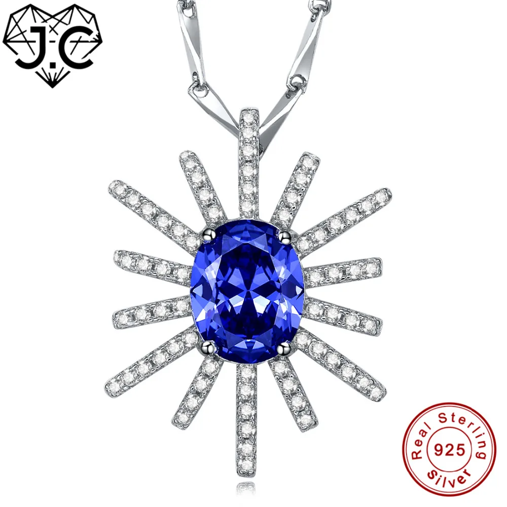 Ожерелье в форме снежинки J.C для женщин и мужчин отличный танзанит белый топаз