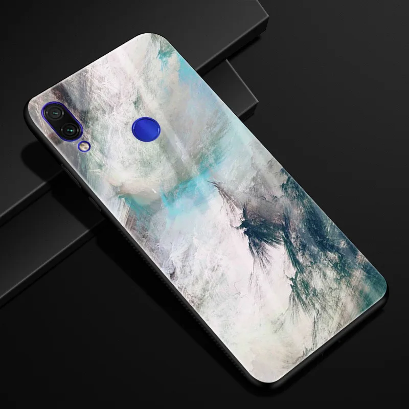 a19 Для Xiaomi Redmi Note 7 чехол Модный Жесткий PC стекло задняя крышка для Xiaomi Redmi Note 7 Pro силиконовая рамка Fundas Redmi Note7 Capa - Цвет: a19