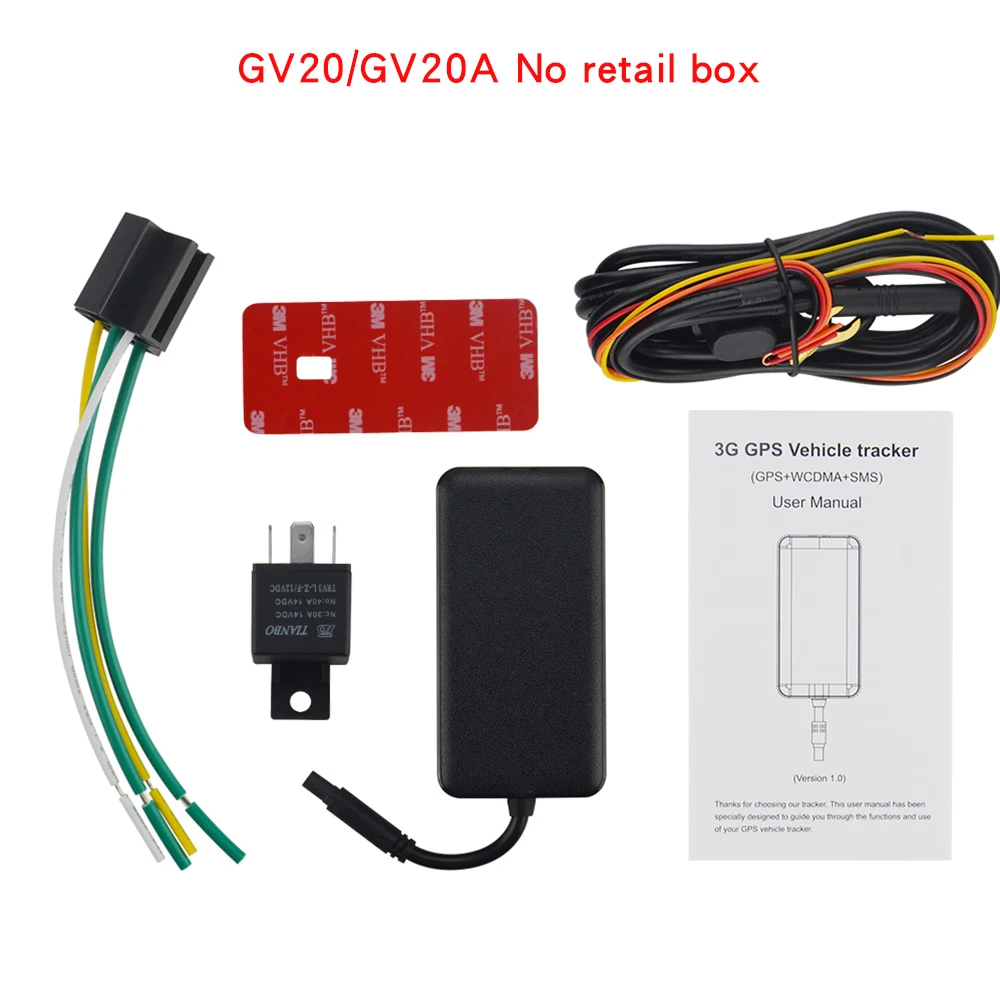 No box 3g автомобильный WCDMA gps трекер GV20 GV20A отслеживание в реальном времени гео-забор с обнаружением причины неииправности Асс низкий аккумулятор сигнализация дистанционно управляется concox Автомобильный gps - Цвет: No box