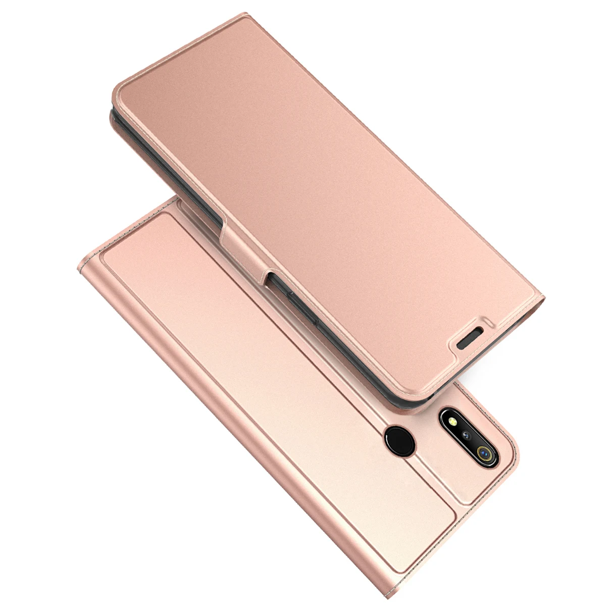 Rose Gold Чехол из искусственной кожи чехол для Oppo Realme 3 OPPO F11 Pro с откидной крышкой и подставкой противоударный защитный чехол с держателями карт и магнитной пряжкой - Цвет: Rose Gold