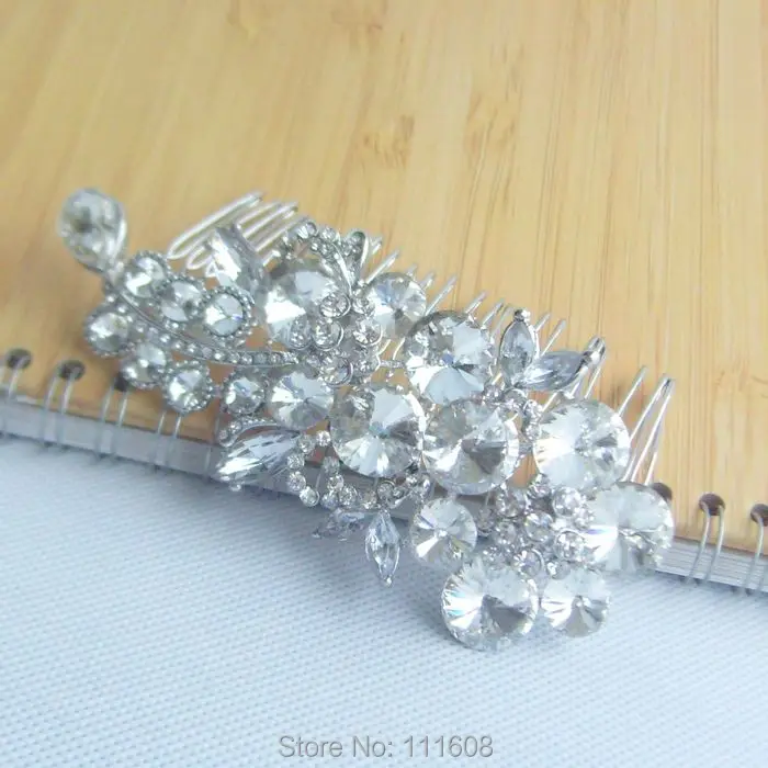 Винтажный Вдохновленный Свадебный головной убор со стразами и цветком для