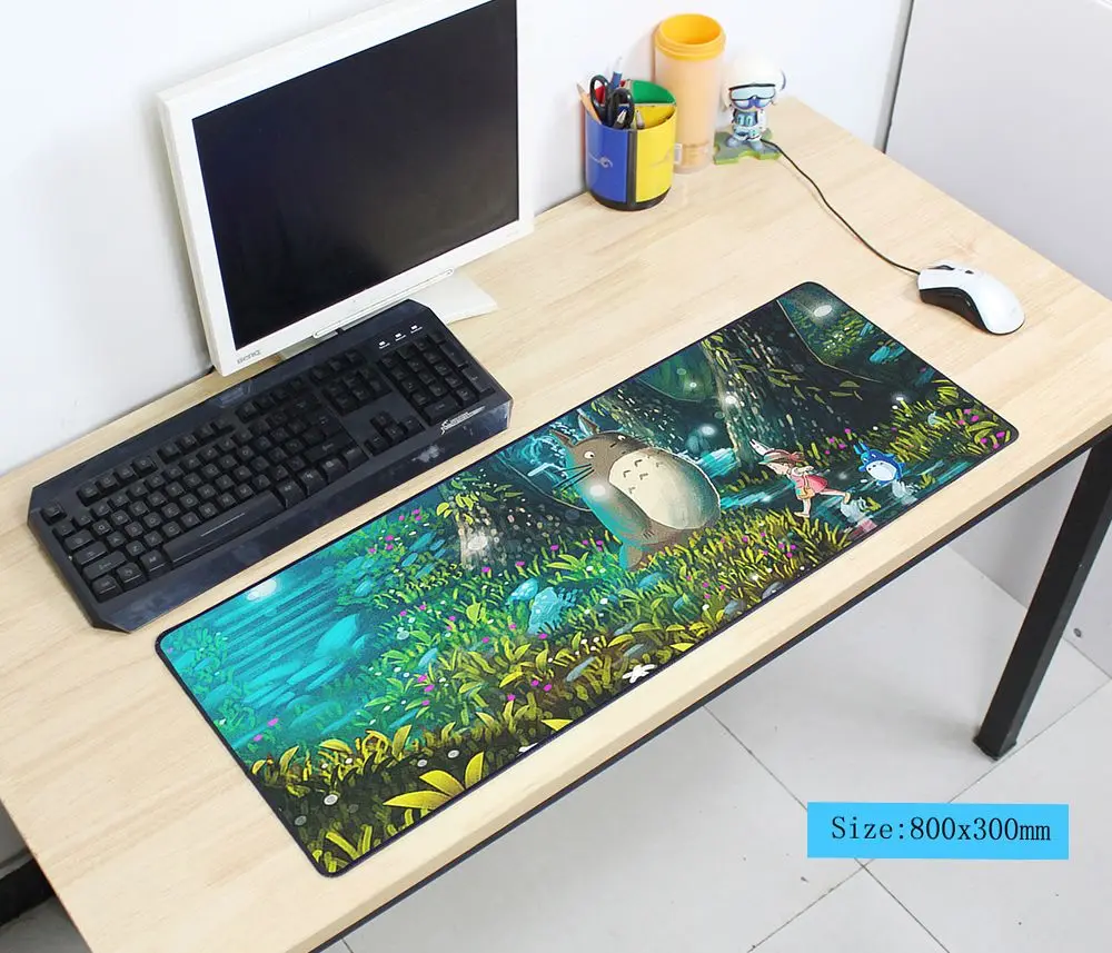 size 800x300x2mm Тоторо коврик для мыши 80x30 см Коврик для мыши notbook компьютерный коврик для мыши подарок на Хэллоуин игровой коврик геймер к клавиатуре коврики для мыши - Цвет: size 800x300x2mm