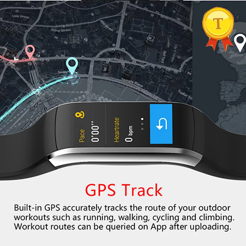 2019 New IP68 Waterproof Fitness Tracker Bracelet GPS Smart Band Heart Rate Monitor Activity Watch PK mi band 3 for Men | Электроника