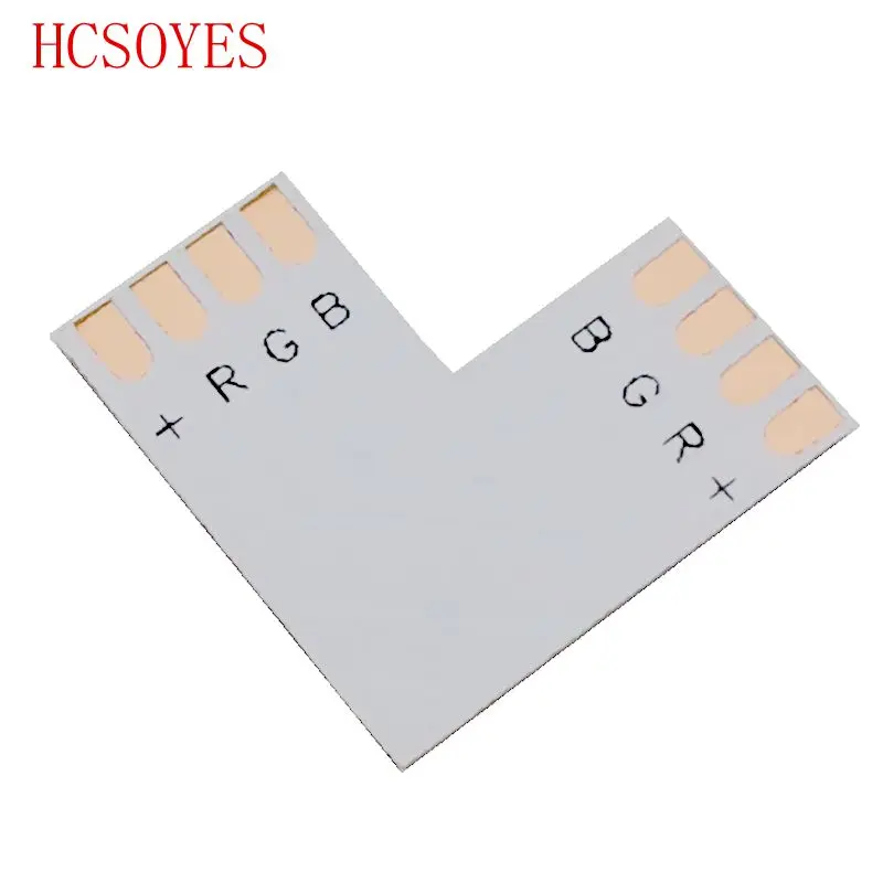 100 шт. l/t/X форма 10 мм Solderless 2 Pin/4 pin RGB LED разъем для 5050/3528 сплиттер правый угол