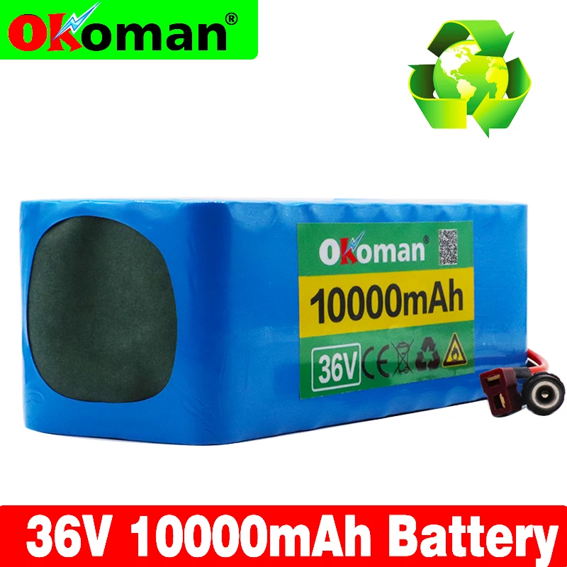 Okoman 36V 10S4P 10Ah 500W Высокая Мощность 42V 18650 литиевый аккумулятор 10000mAh Электрический