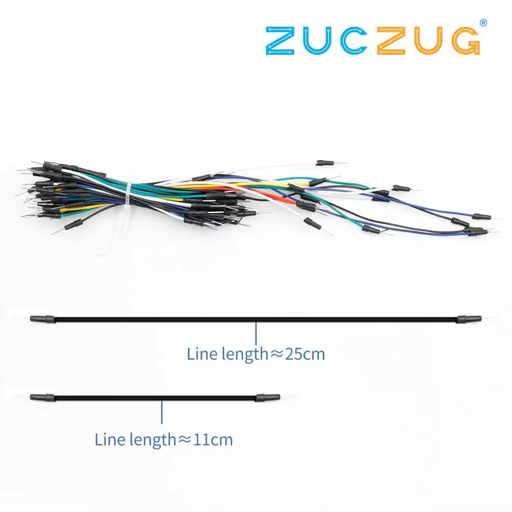 65 pcs cables 3,3 В/5 В MB102 макетная плата силовой модуль+ MB-102 830 точек без пайки прототип хлебная плата комплект+ 65 гибких перемычек - Цвет: 65 pcs cables