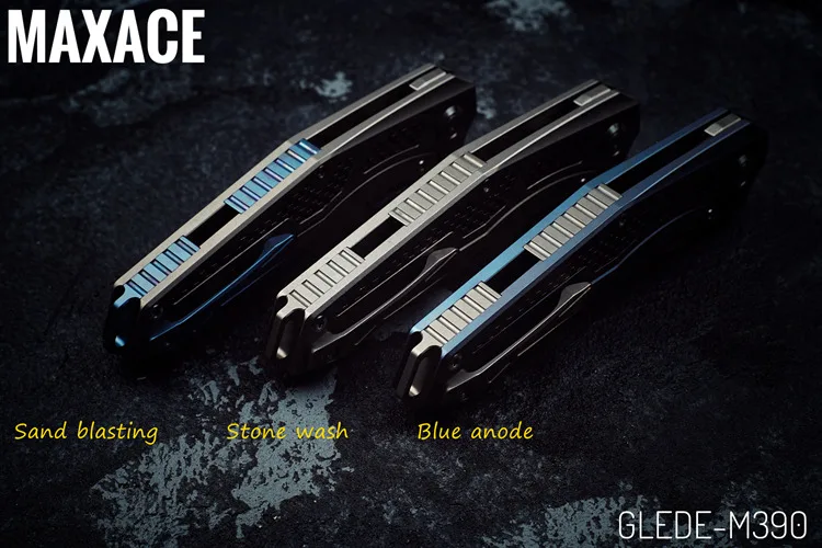 Maxace Glede M390 атласное лезвие TC4 Титан+ 3K красная ручка из углеродного волокна карманный нож складной нож
