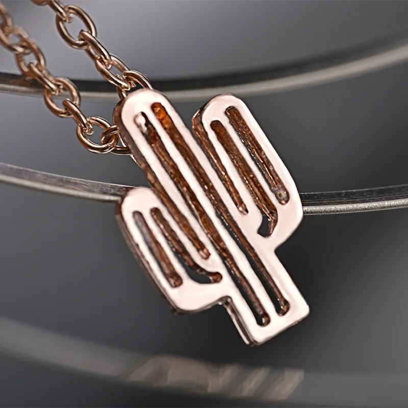 Ожерелье RE Кактус Кулон женский минималистский пустынный полый кулон растение