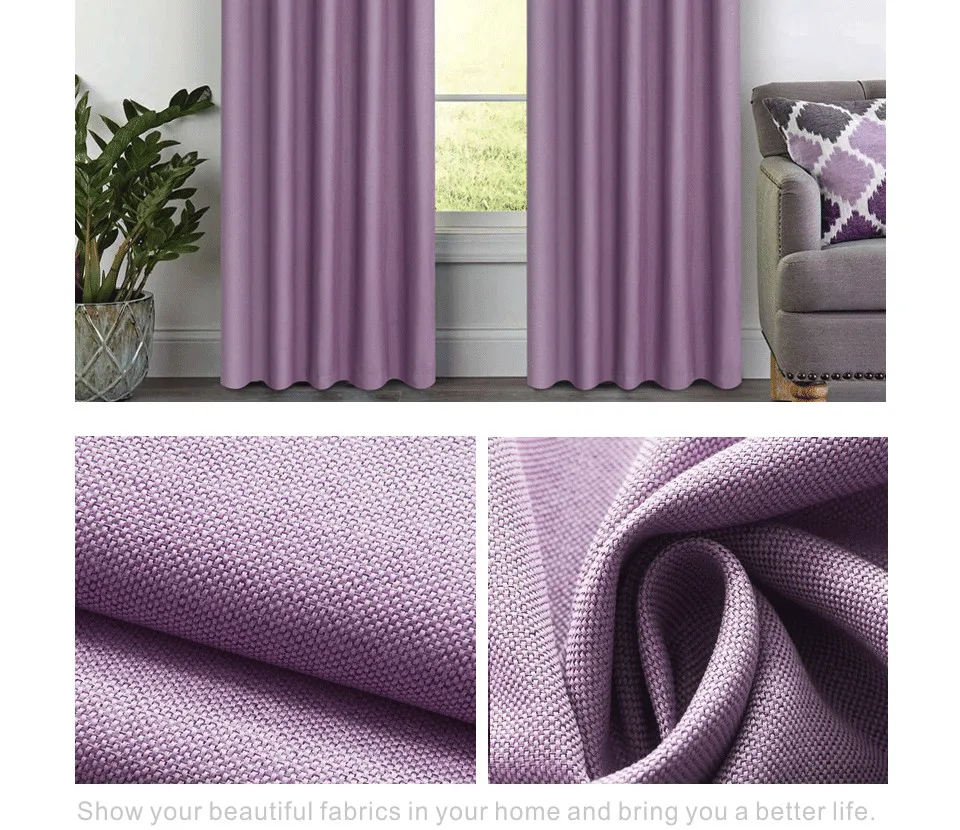 MAKEHOME затемненные шторы из искусственного льна для спальни, однотонные современные шторы для гостиной, оконные шторы, портьеры, принимаются на заказ
