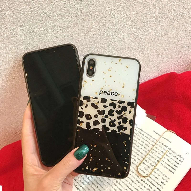 Luxury Bling Glitter Case for iPhone 7 accessories For 8 Plus 6 6S X XS Max XR Back Cover Leopard Soft Phone Cases |