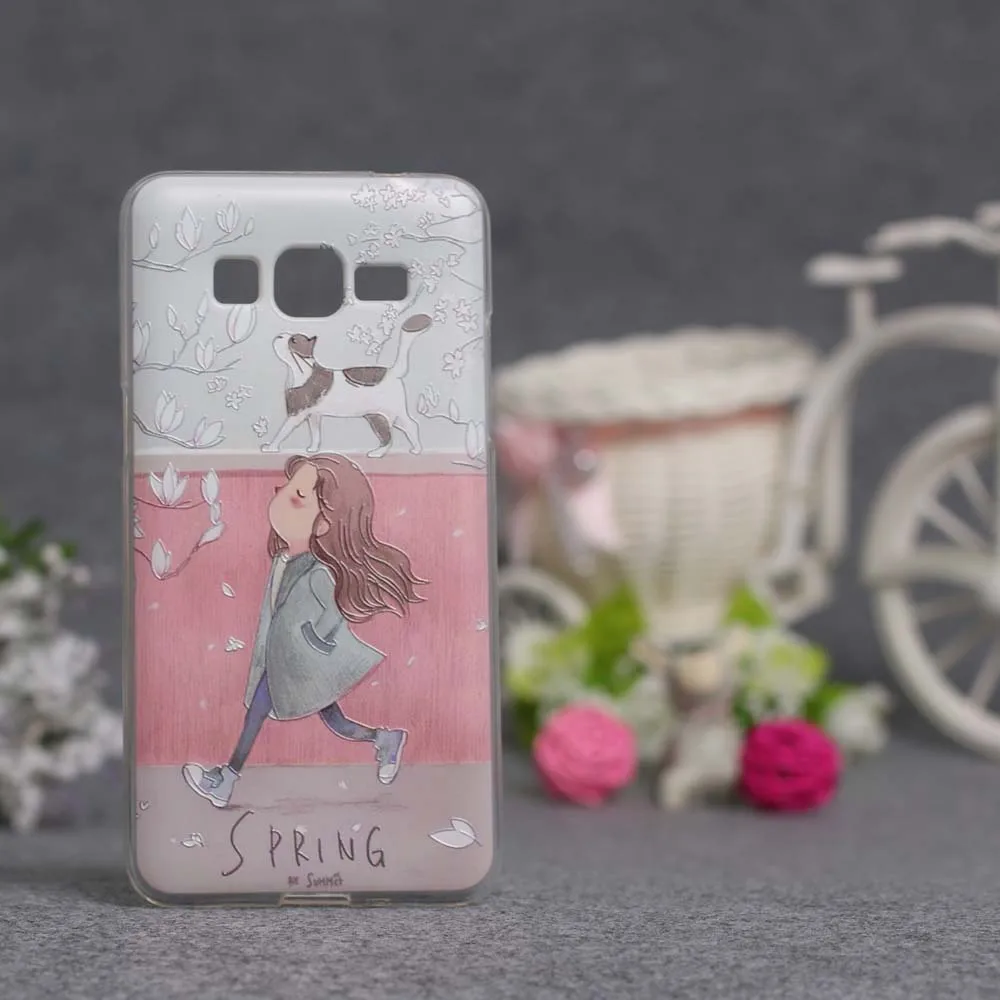 3D мягкий рельеф ТПУ чехол для samsung Galaxy Grand Prime G530 SM-G531F G5308W задняя крышка