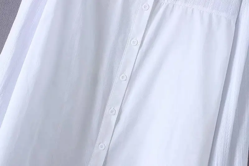 Женская белая рубашка большого размера хлопковая блузка с длинным рукавом