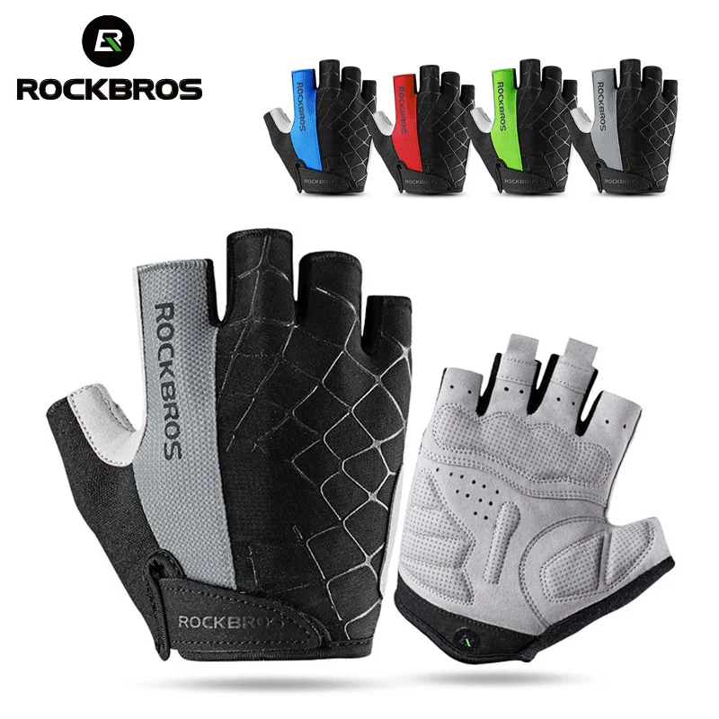ROCKBROS, спортивные перчатки, полпальца, летние, велосипедные перчатки, дышащие, противоударные, велосипедные перчатки, на открытом воздухе, для мужчин и женщин, Экипировка для мужчин