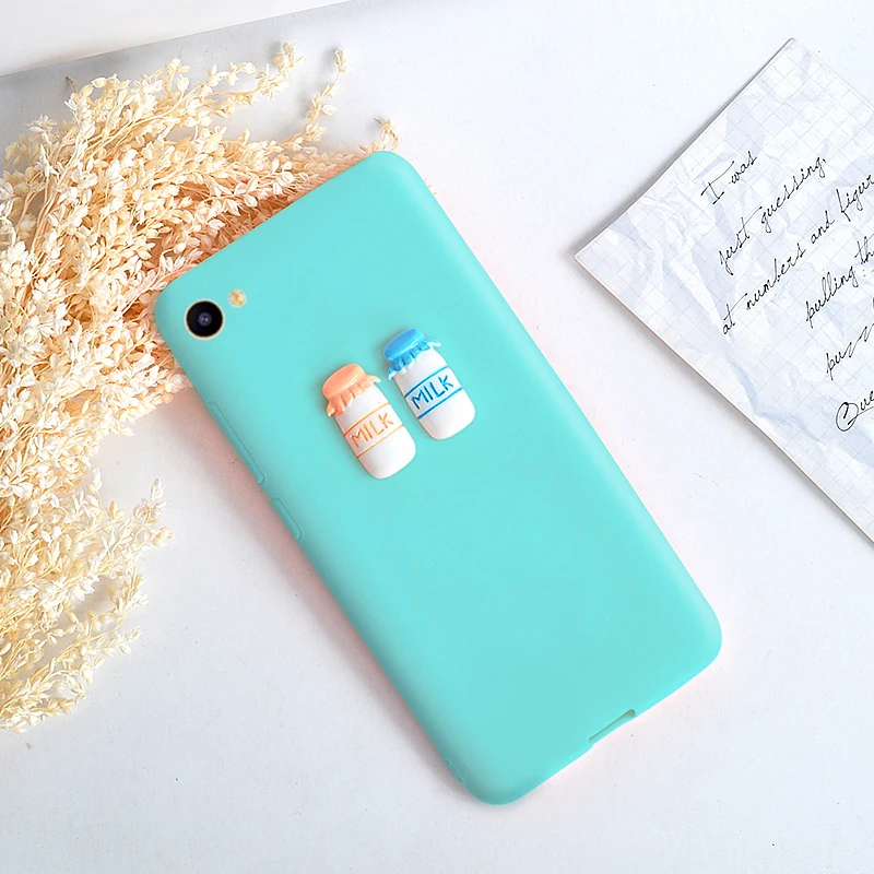 Cute Candy Silicone Case For Vivo Y81 Soft Cover Phone Bags Y 81 VivoY81 Back Covers 3D Coffee 6.22&quot |