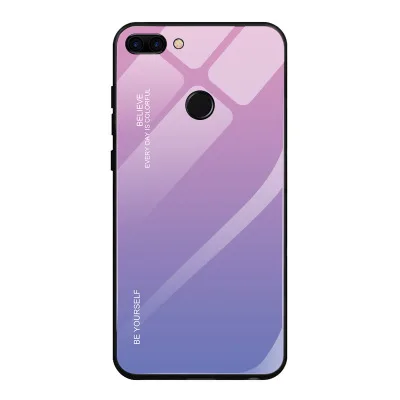6 Градиентные чехлы для телефонов из закаленного стекла для huawei mate 10 20 Pro 20X Honor 8 9 10 Lite 8A 7A 7X 7C Мягкий ТПУ защитный чехол - Цвет: 6